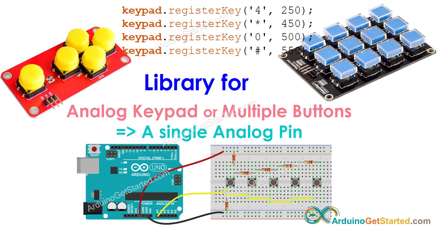 Arduino analog keypad library