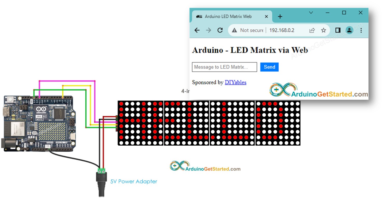 Arduino Uno R4 WiFi controls LED via Web