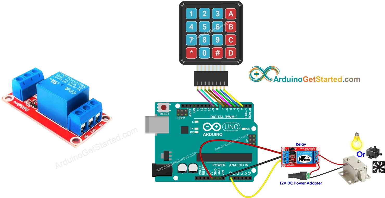 Arduino keypad relay