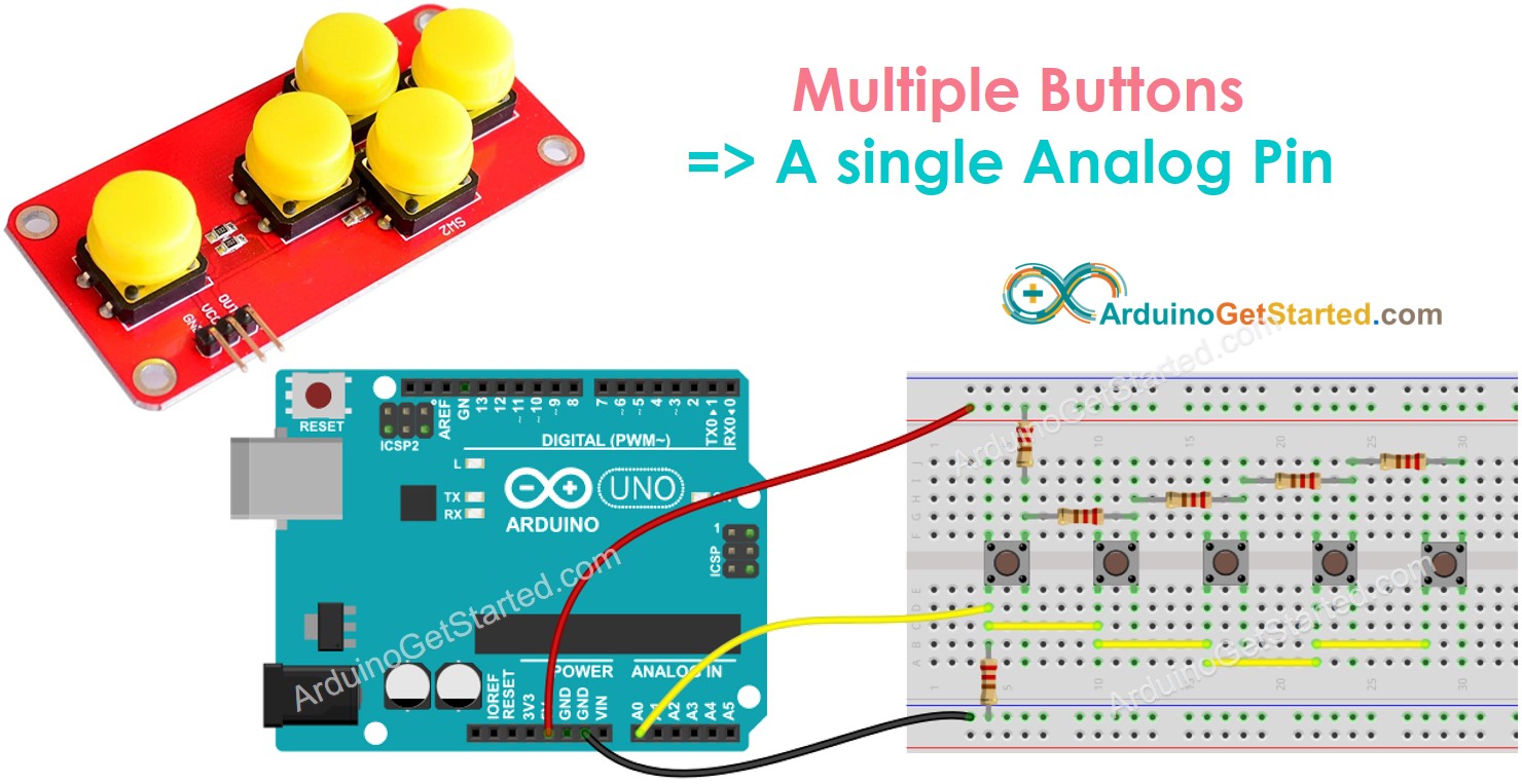 Arduino multiple button one analog pin