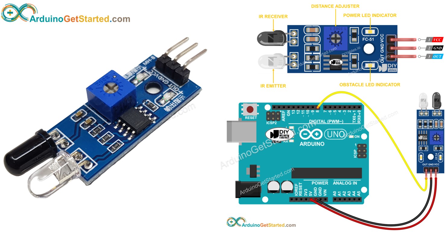 Obstacle Detector using IR module - tutorial