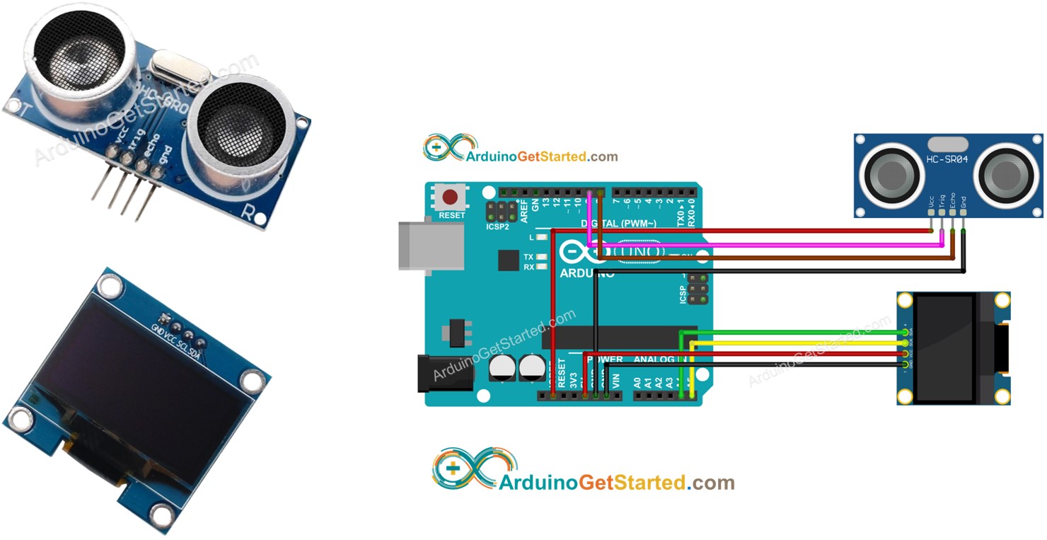 Arduino Ultrasonic Sensor OLED