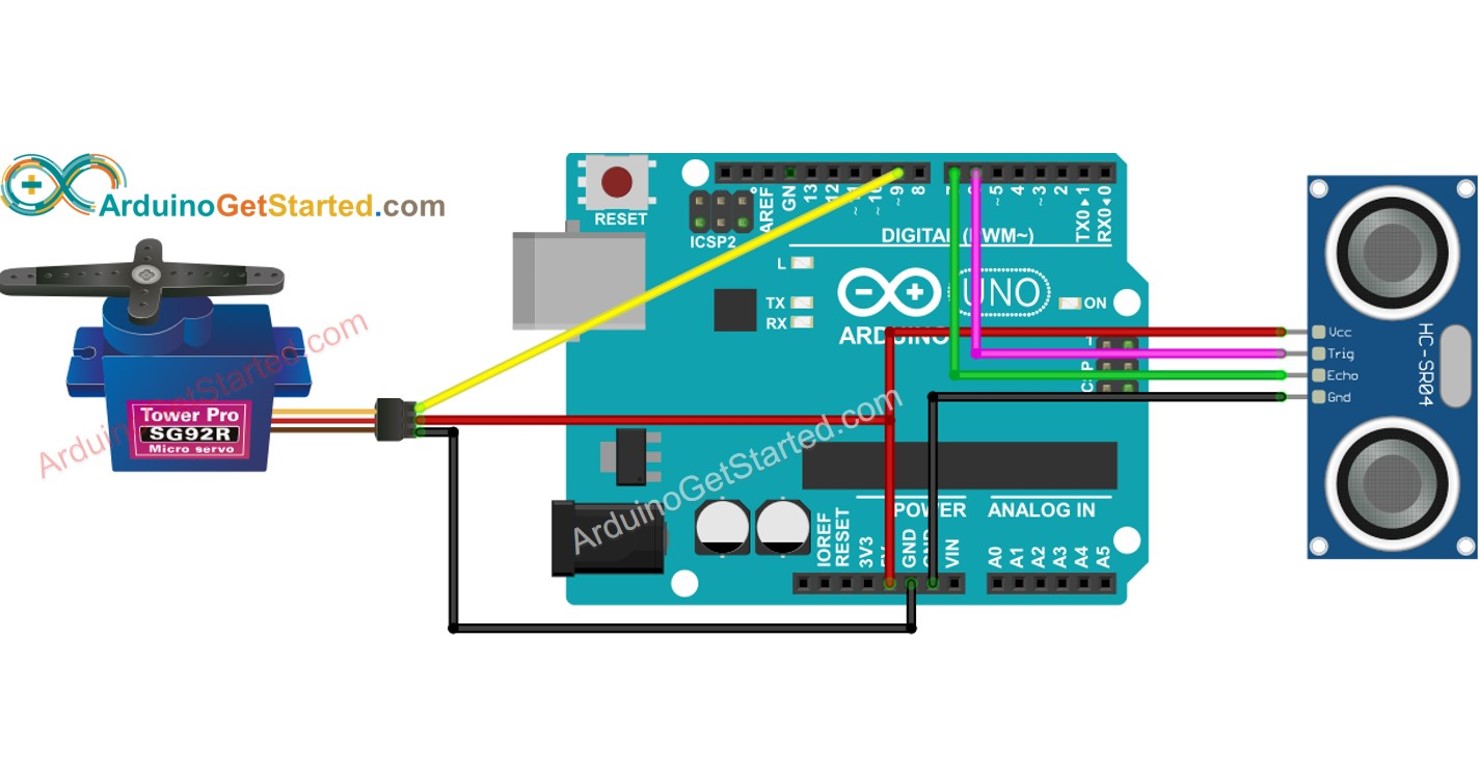 Arduino - Ultrasonic Sensor - Servo Motor | Arduino Tutorial
