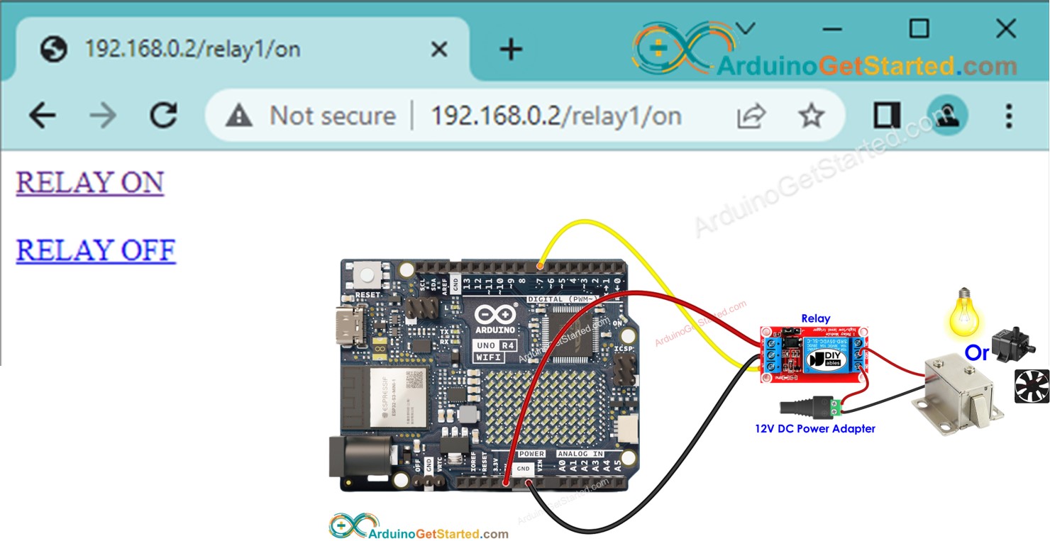 Arduino Uno R4 relay web browser