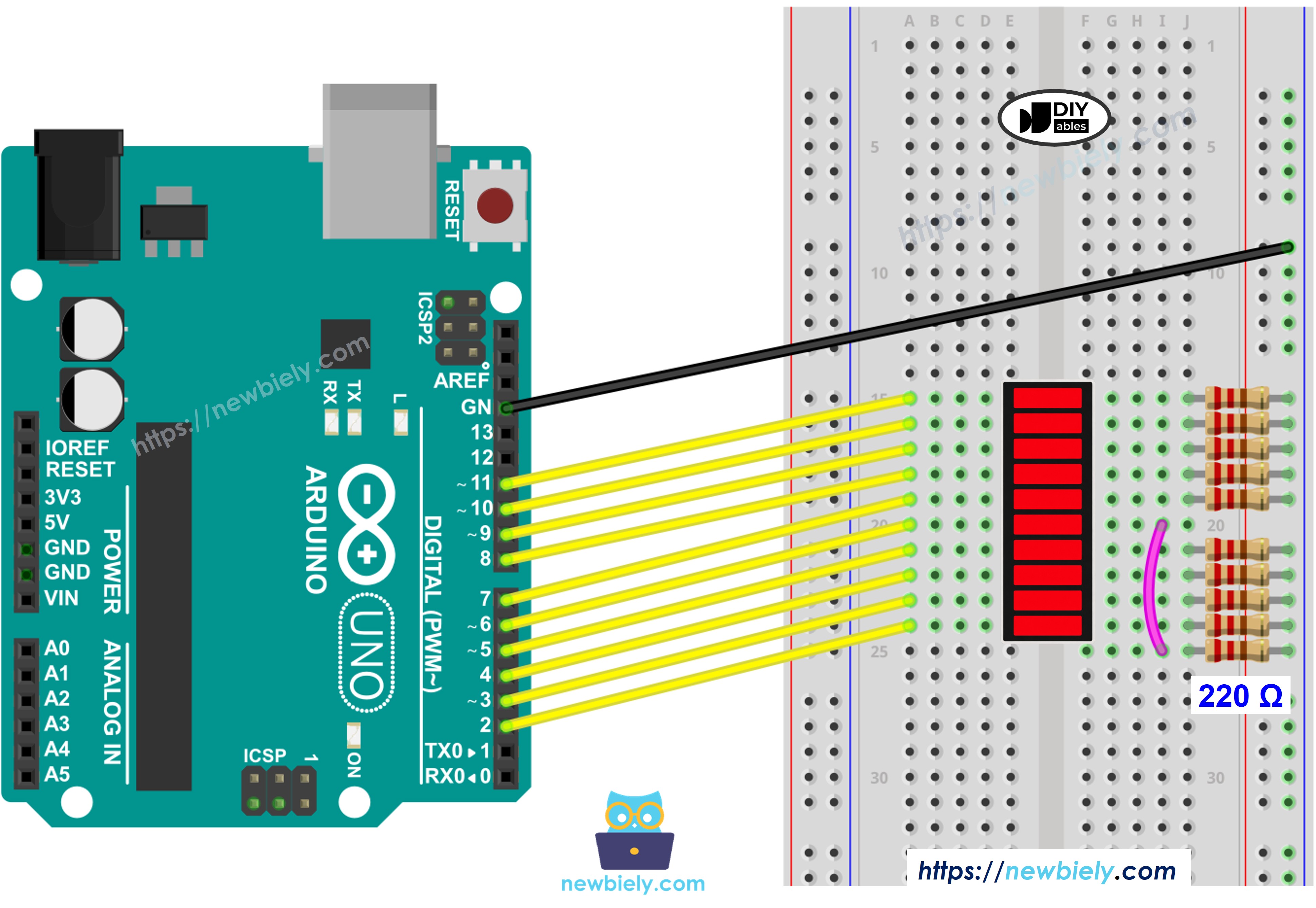 Arduino LED Bar Graph Wiring Diagram