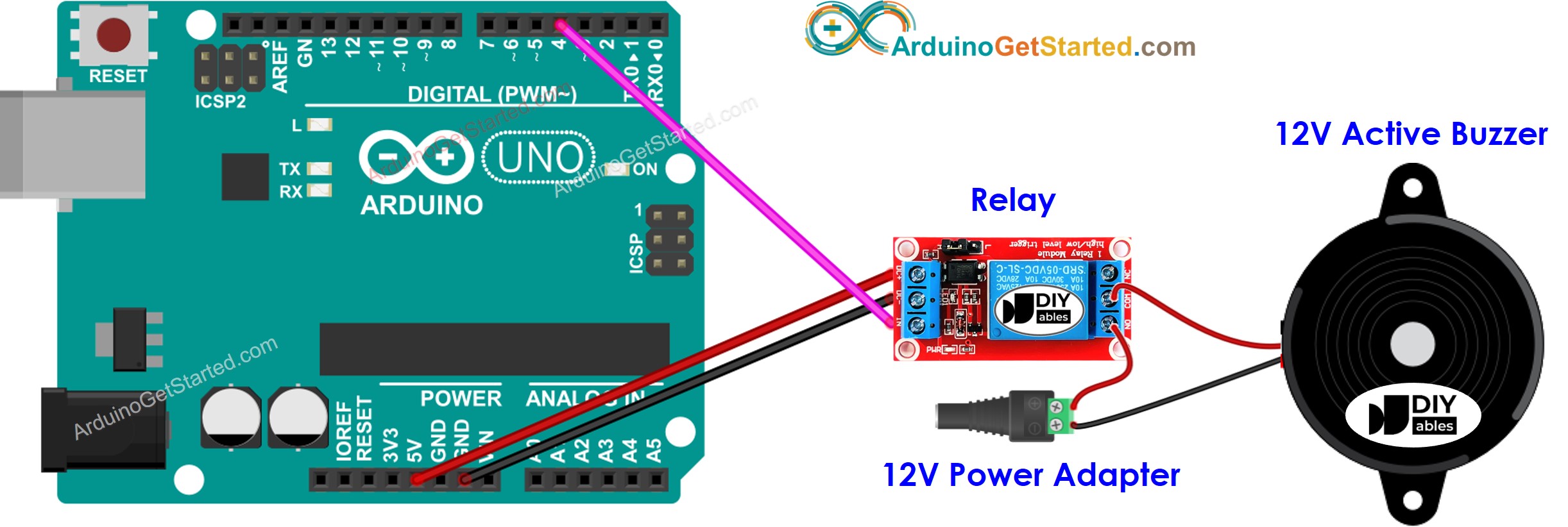 Arduino 12V Active Buzzer Wiring Diagram
