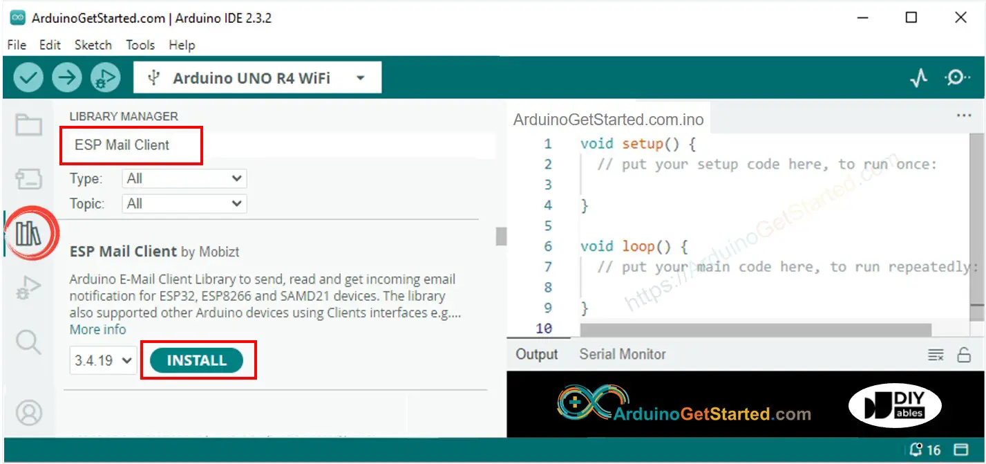 Arduino ESP Mail Client library