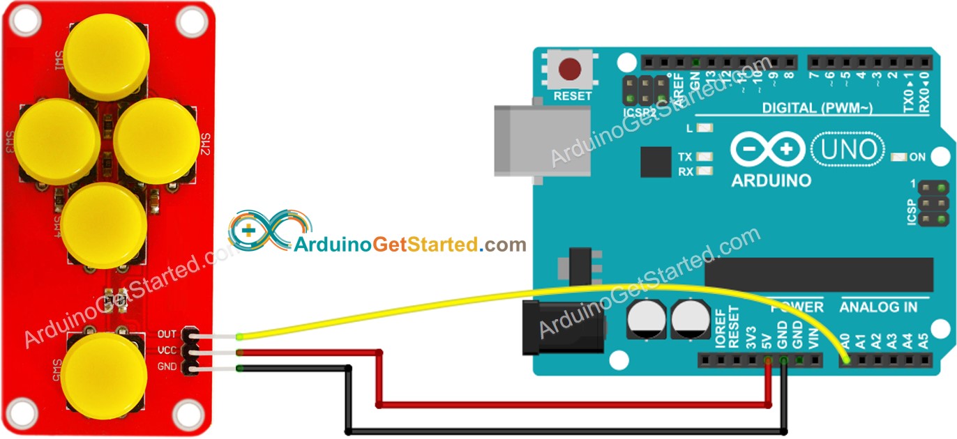 Arduino Analog button Wiring Diagram