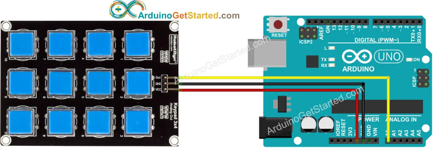 Arduino Analog Keypad Wiring Diagram