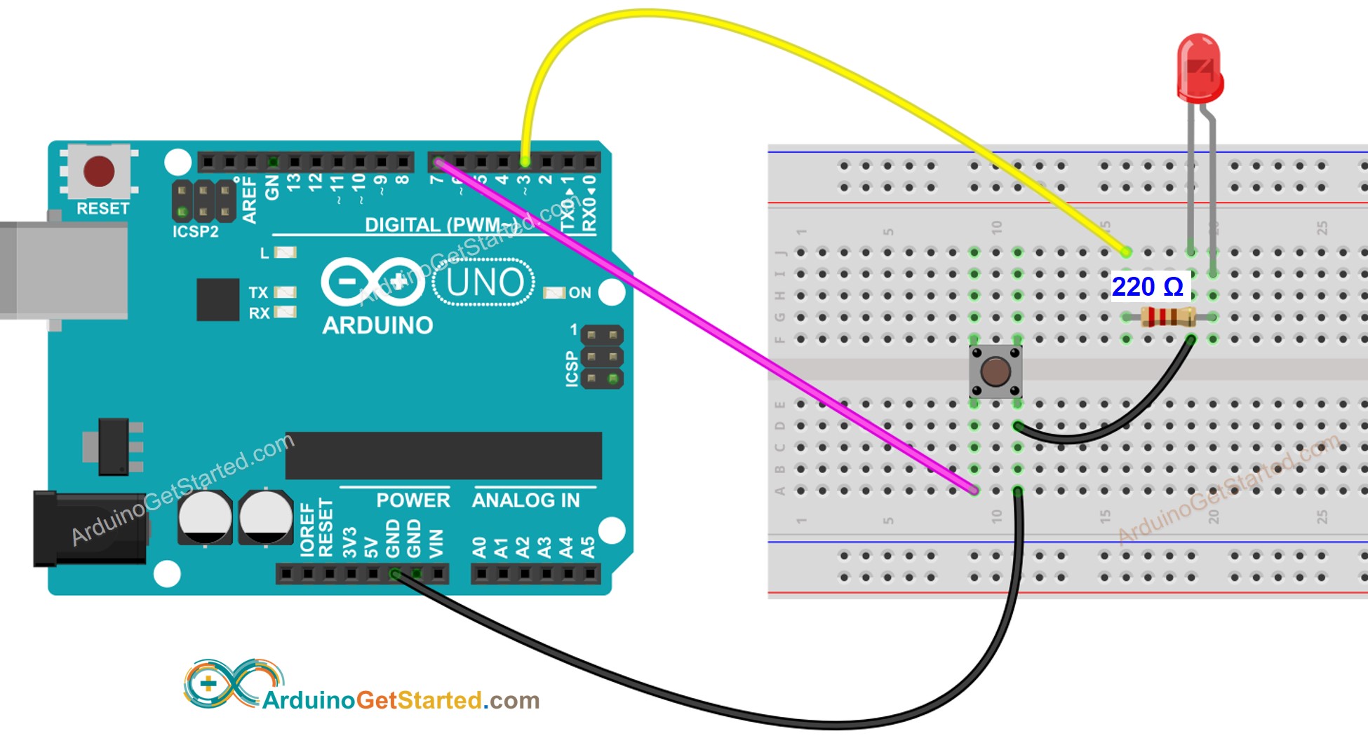 Arduino LED Library Wiring Diagram