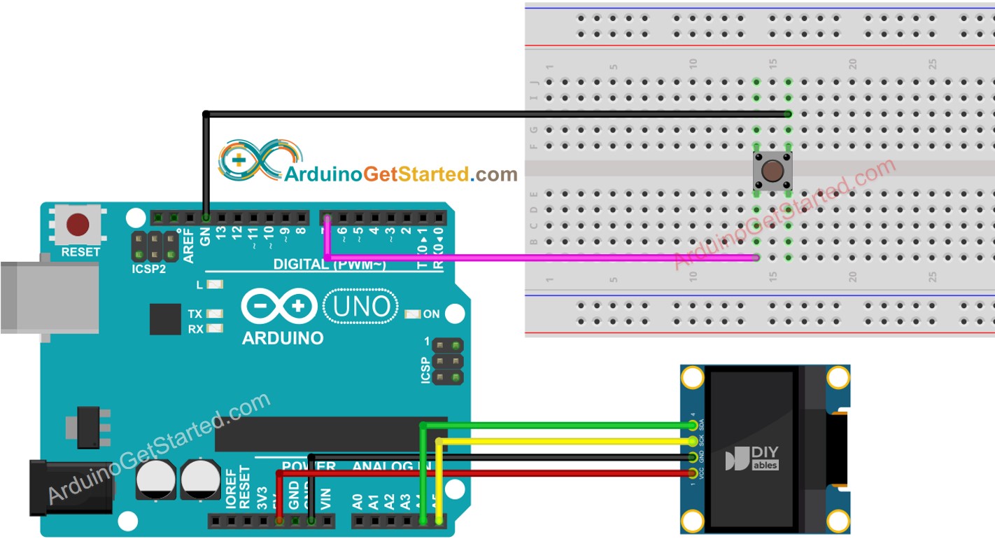 Arduino Button OLED Wiring Diagram