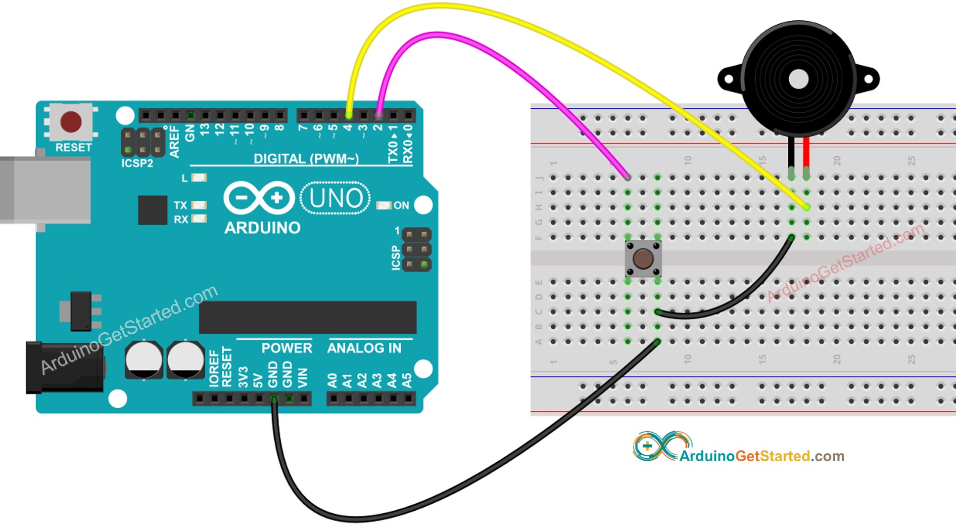 active buzzer arduino code