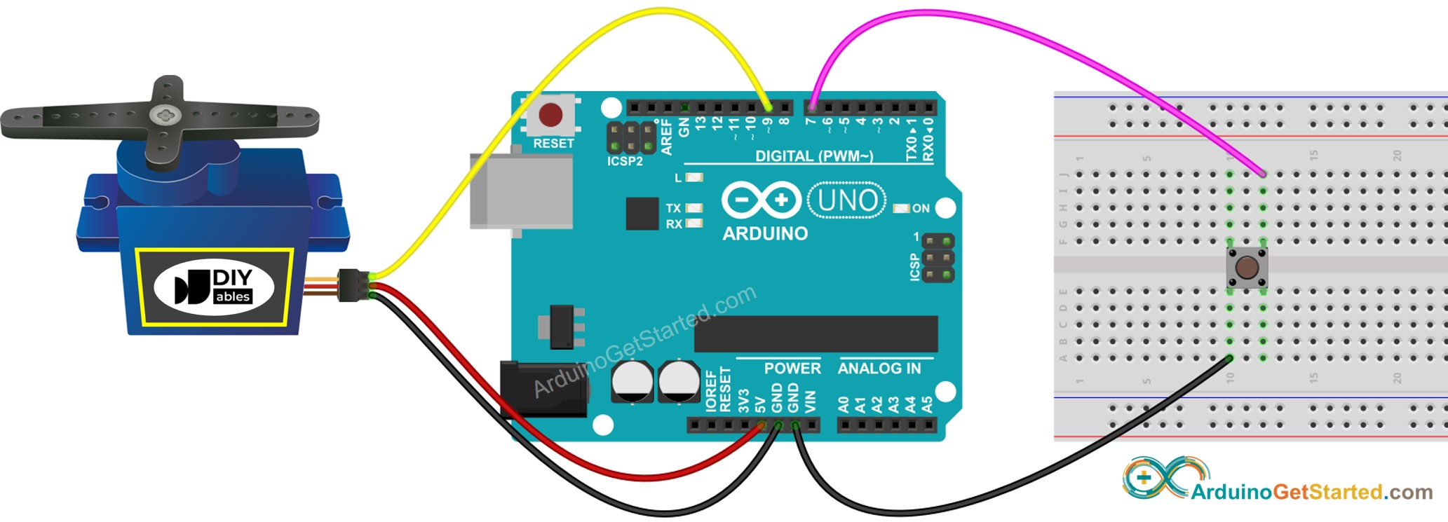 Arduino Button Servo Motor Wiring Diagram