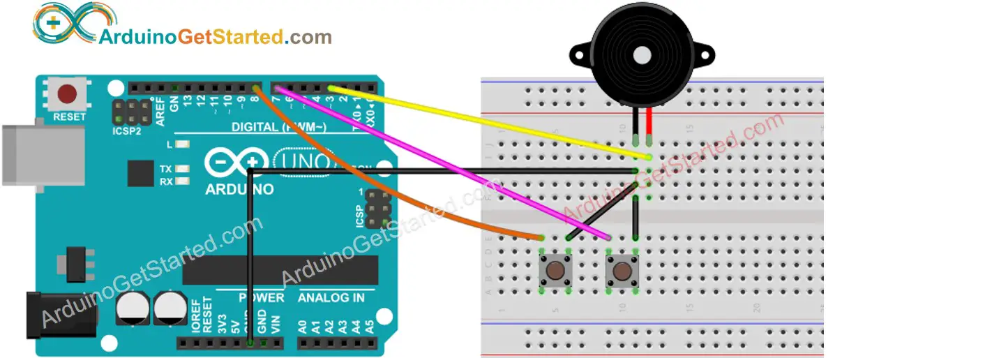 Arduino Button Piezo Buzzer Wiring Diagram