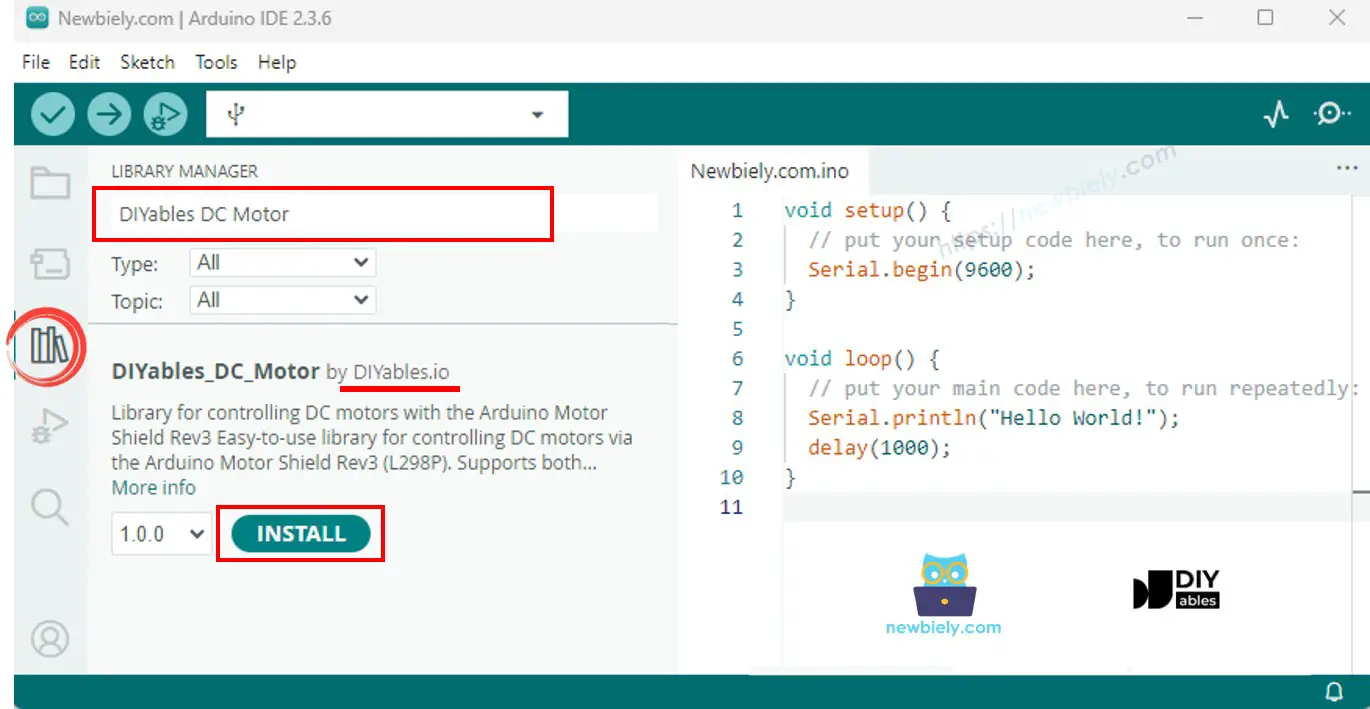 Arduino DC Motor Shield library