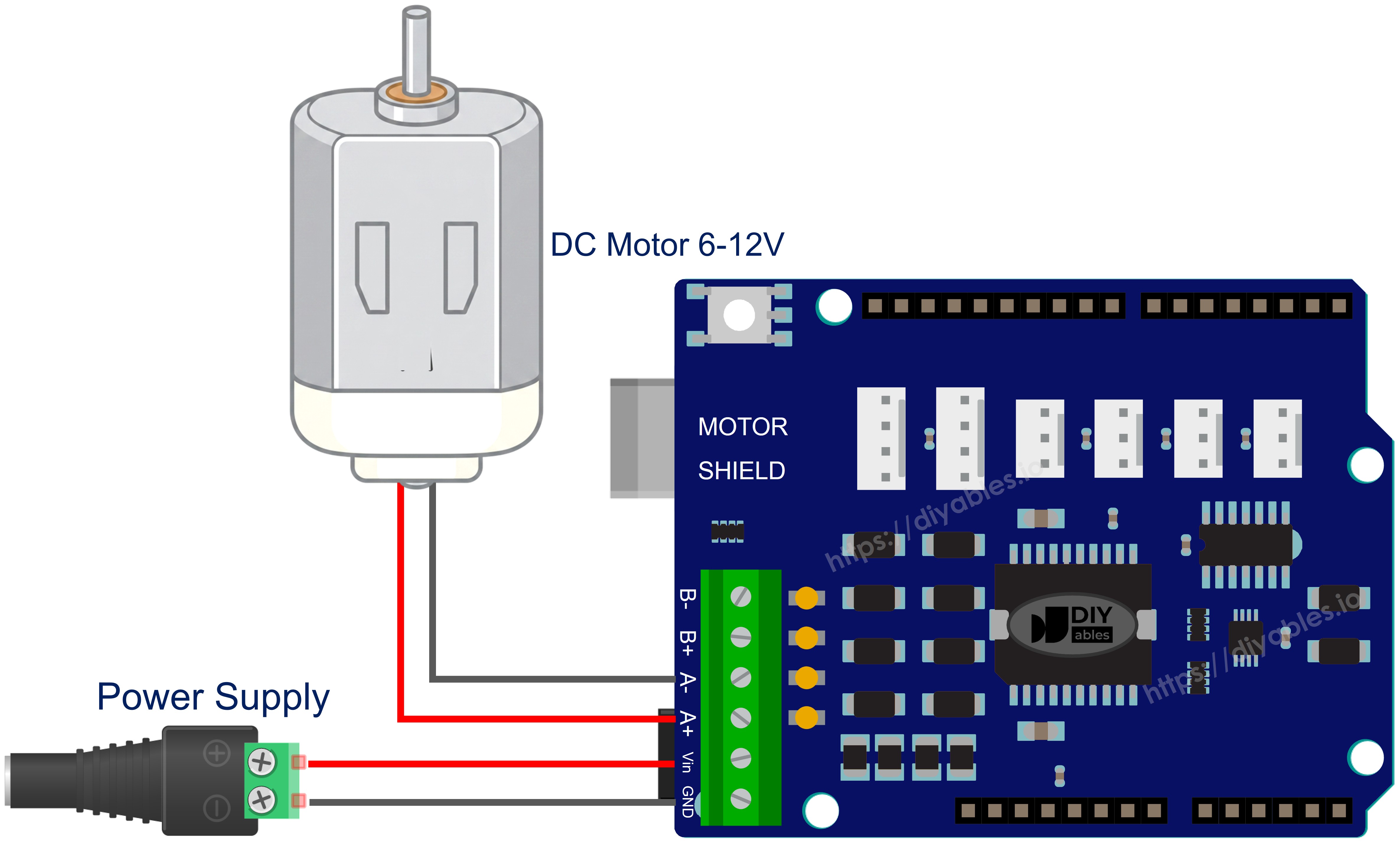 Arduino DC Motor Shield wiring diagram