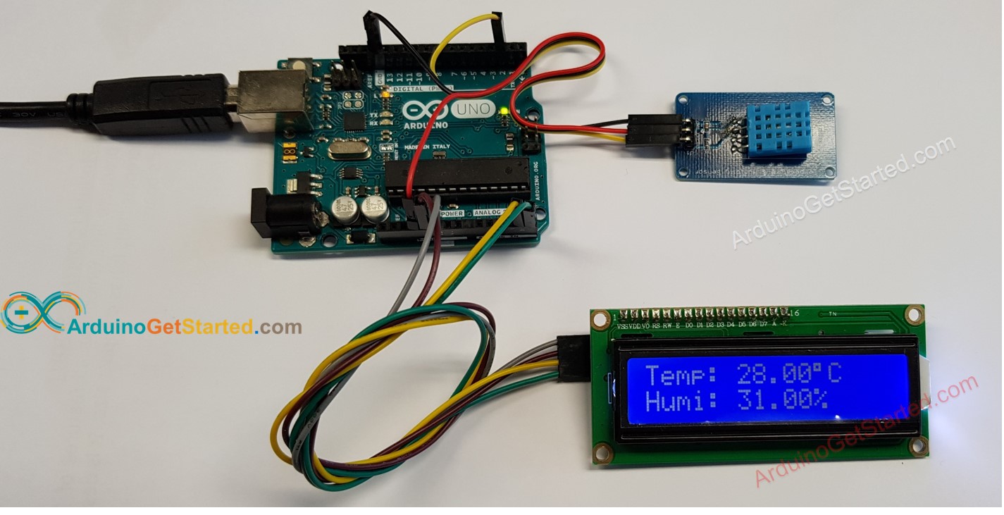 arduino and dht11 output to lcd module for sale