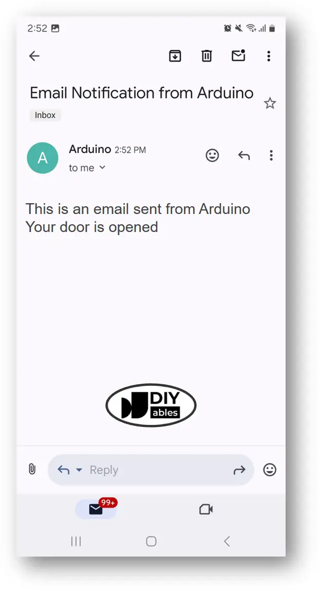 Arduino door sensor email
