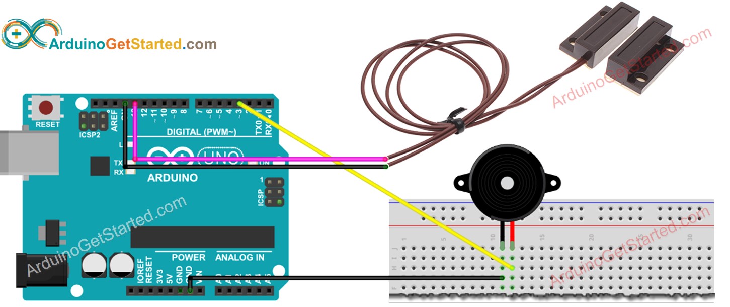 Arduino Door Sensor Piezo Buzzer Wiring Diagram