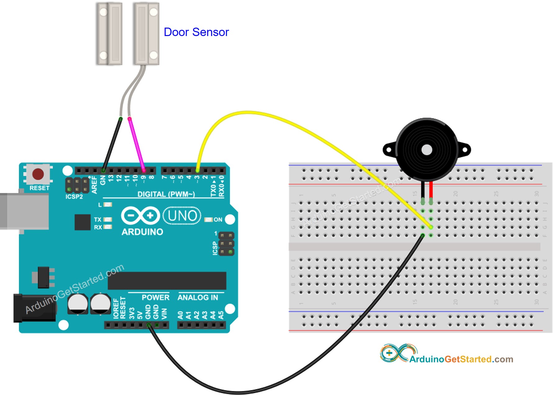 Arduino Door Sensor Piezo Buzzer Wiring Diagram