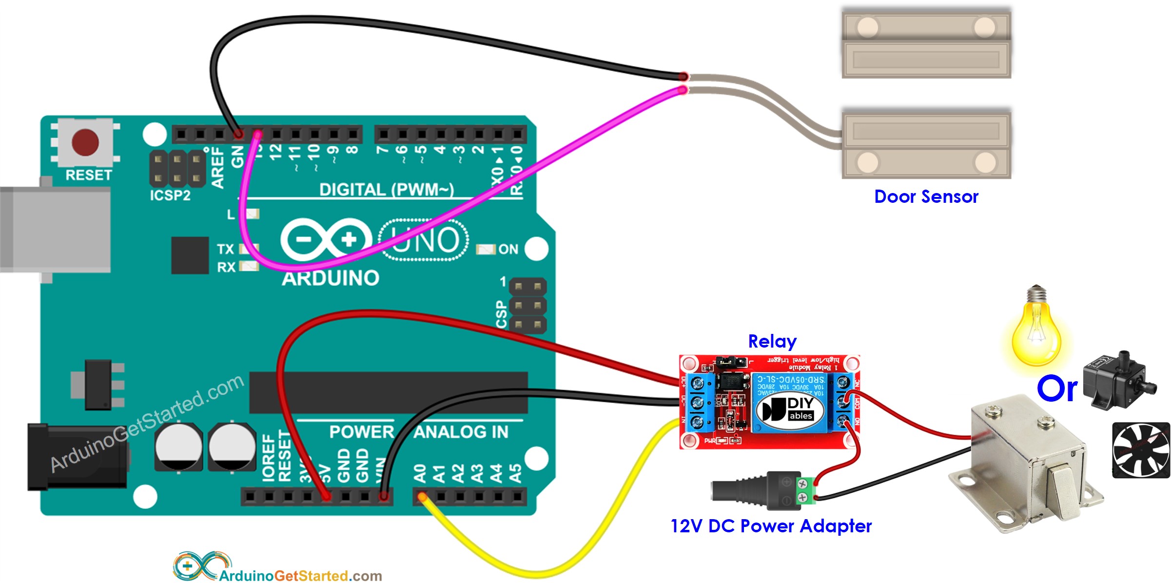 Arduino Door Sensor Relay Wiring Diagram