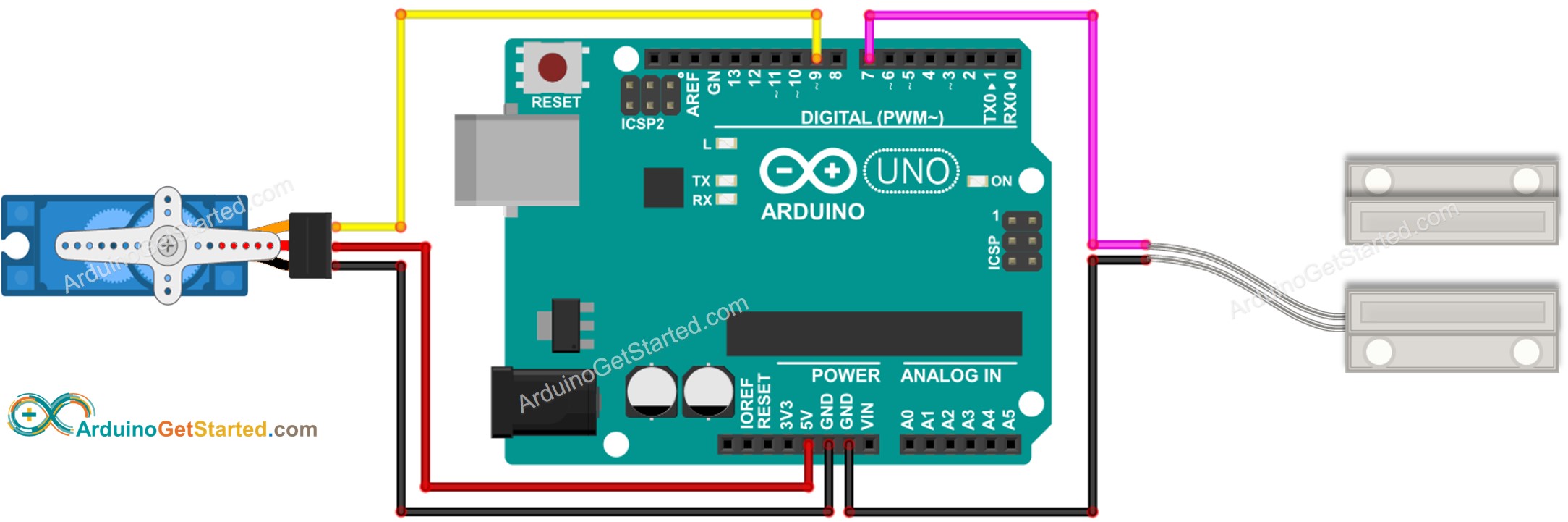 Arduino Door Sensor Servo Motor Wiring Diagram
