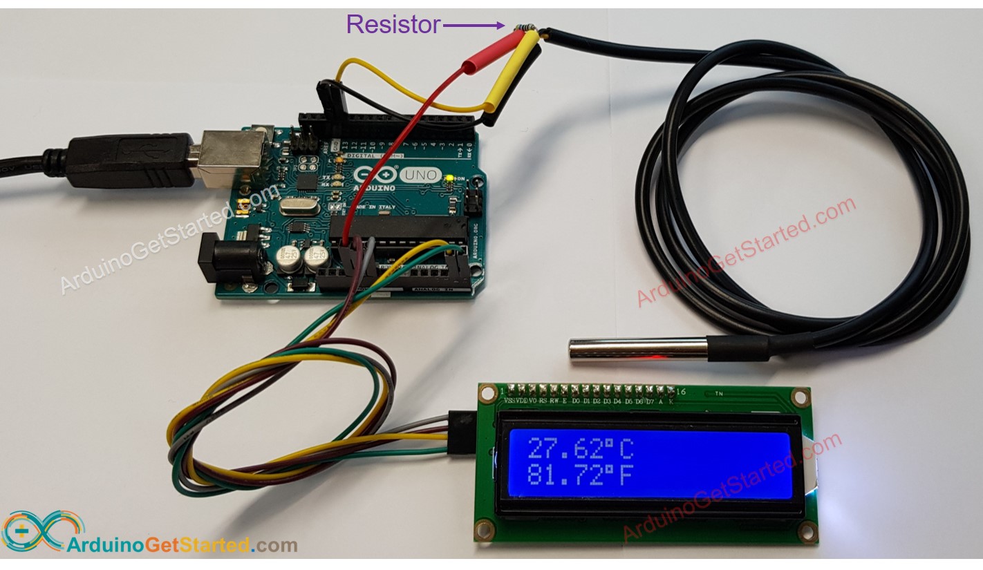 Observatorio Programa Sonriendo Sensor De Temperatura Ds18b20 Arduino Lcd Mecánico Burlarse De 2467