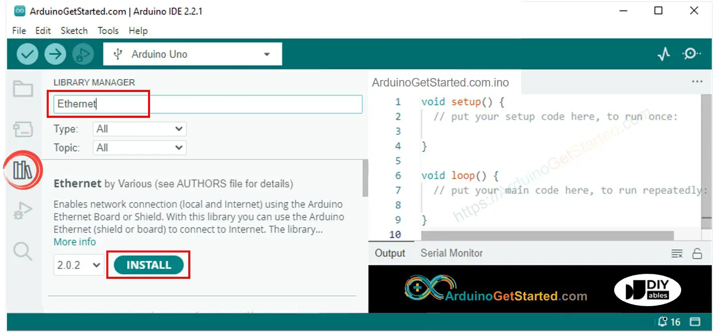 Arduino Ethernet library