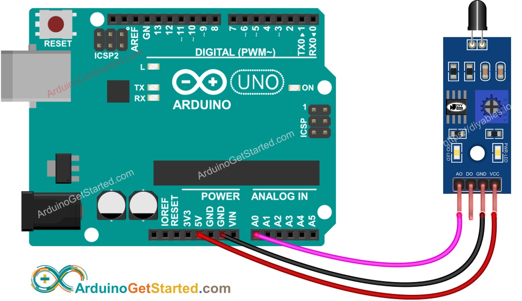Arduino fire sensor wiring diagram