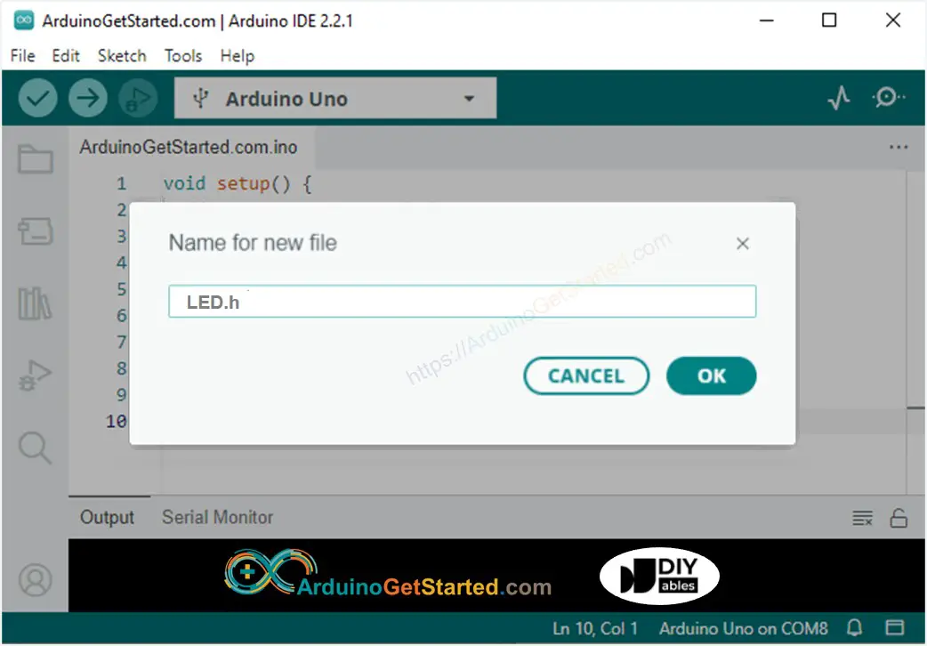 Arduino IDE adds h file