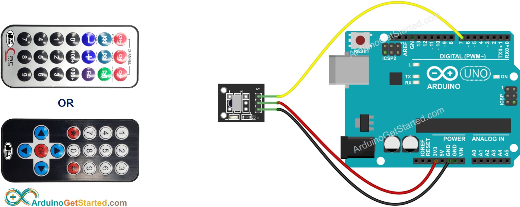 Arduino IR Remote Control Wiring Diagram