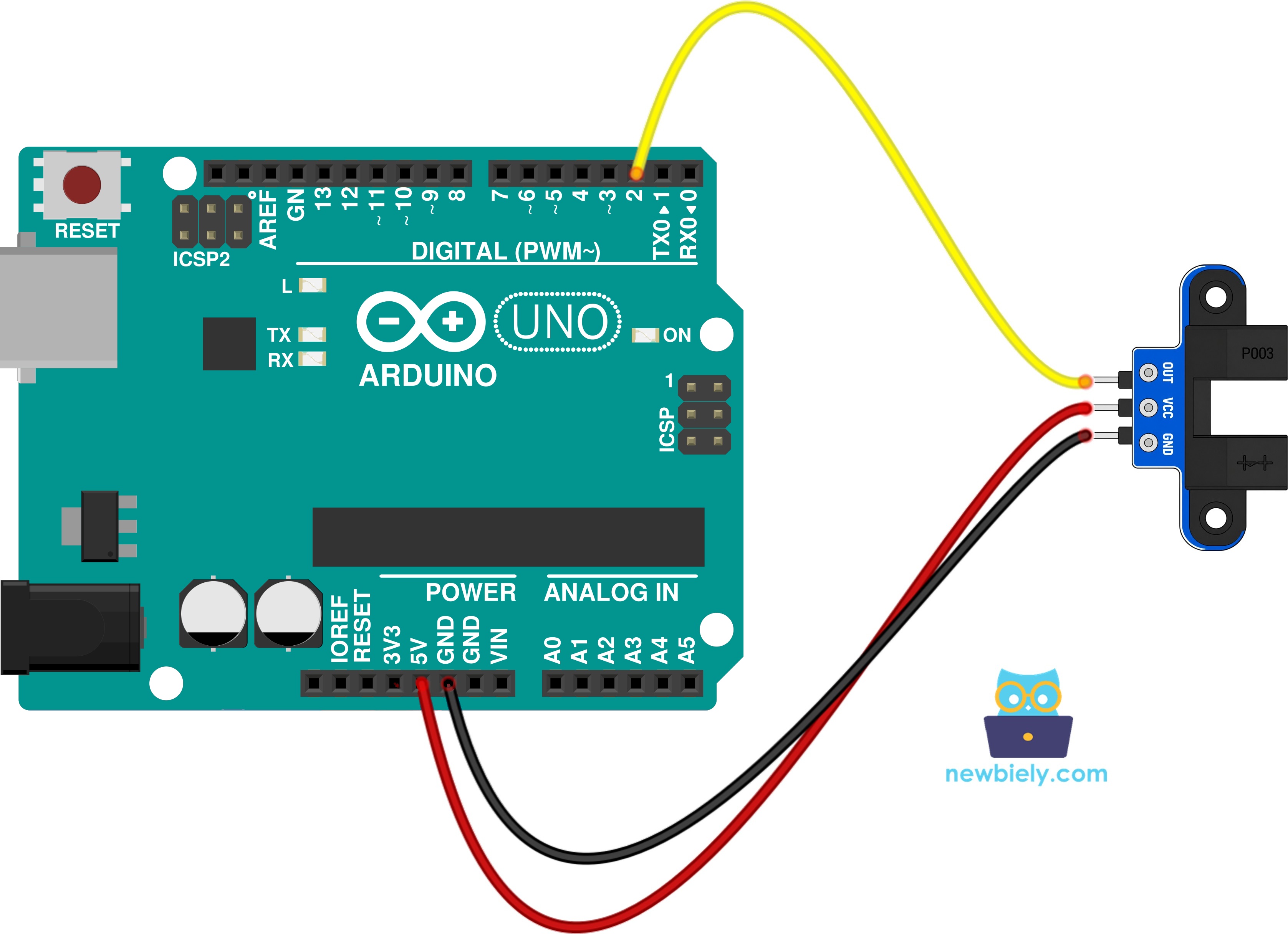 Arduino IR Slotted Optical Speed Sensor Wiring Diagram