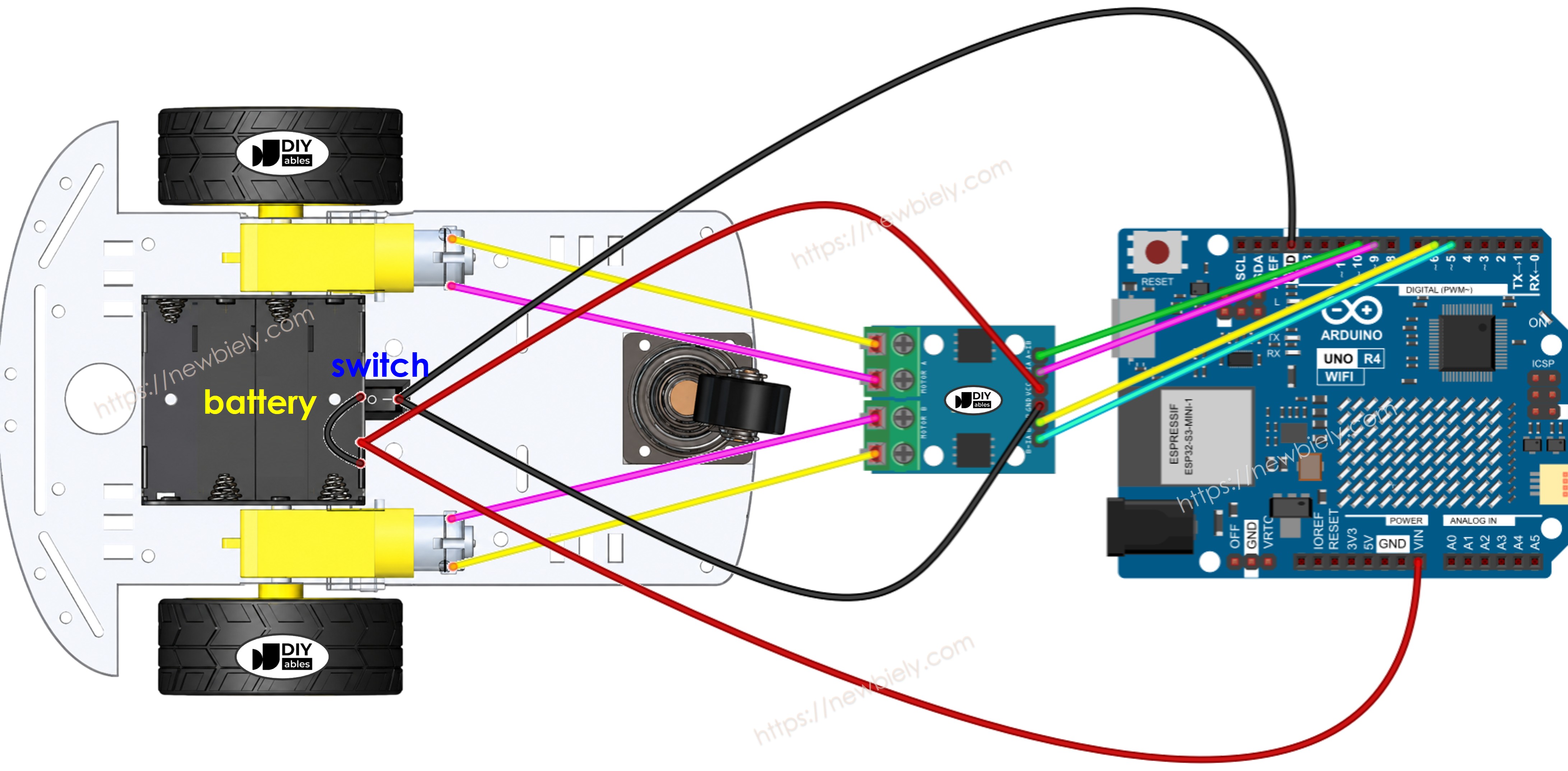Arduino 2WD RC Car Wiring Diagram