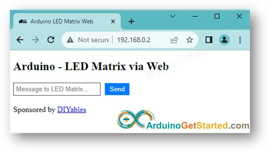 Arduino Uno R4 LED matrix web browser