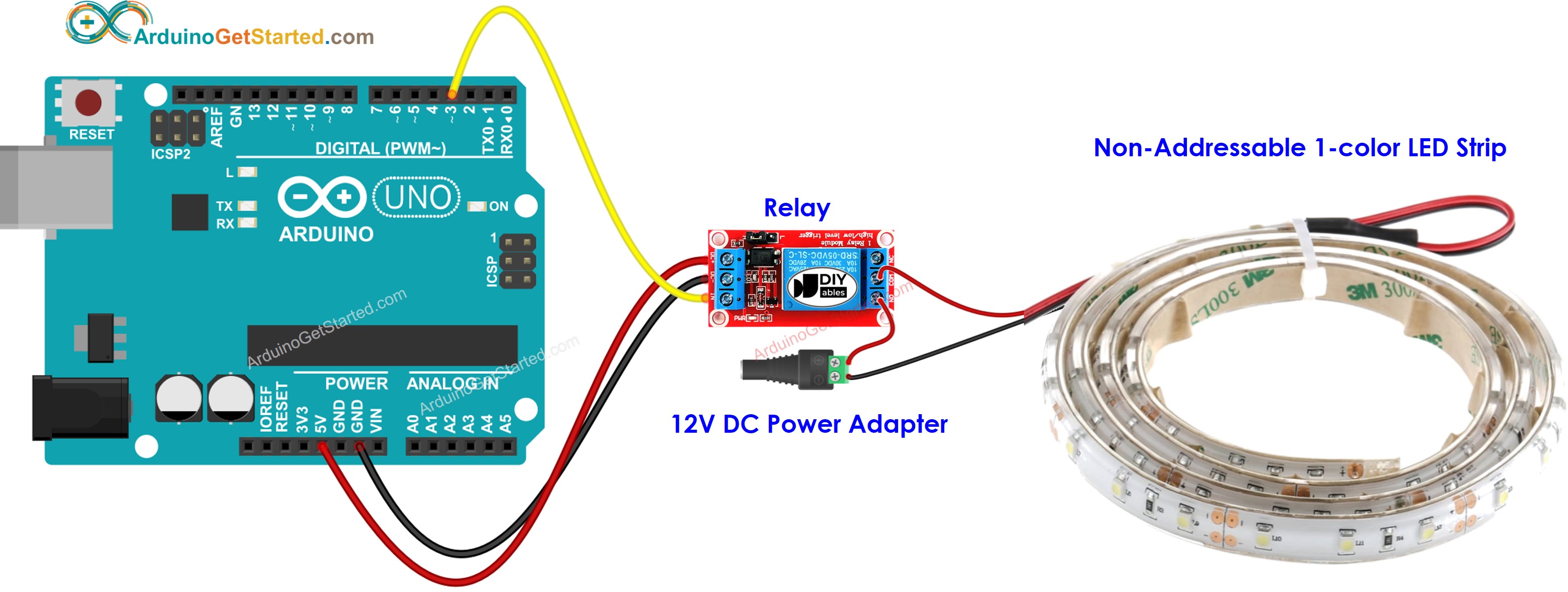 Arduino 12V LED strip Wiring Diagram