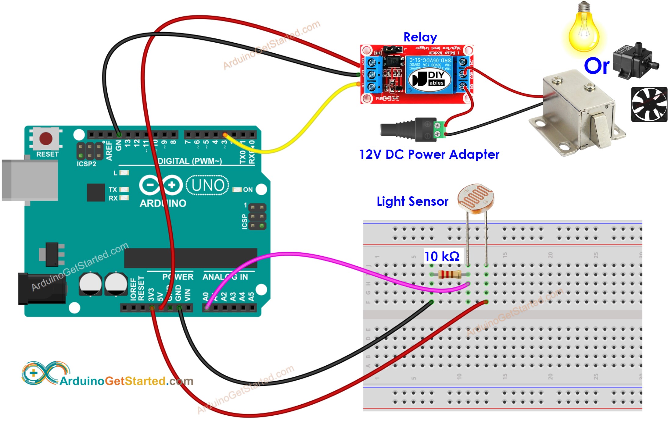 Arduino Light Sensor Relay Light Bulb Wiring Diagram