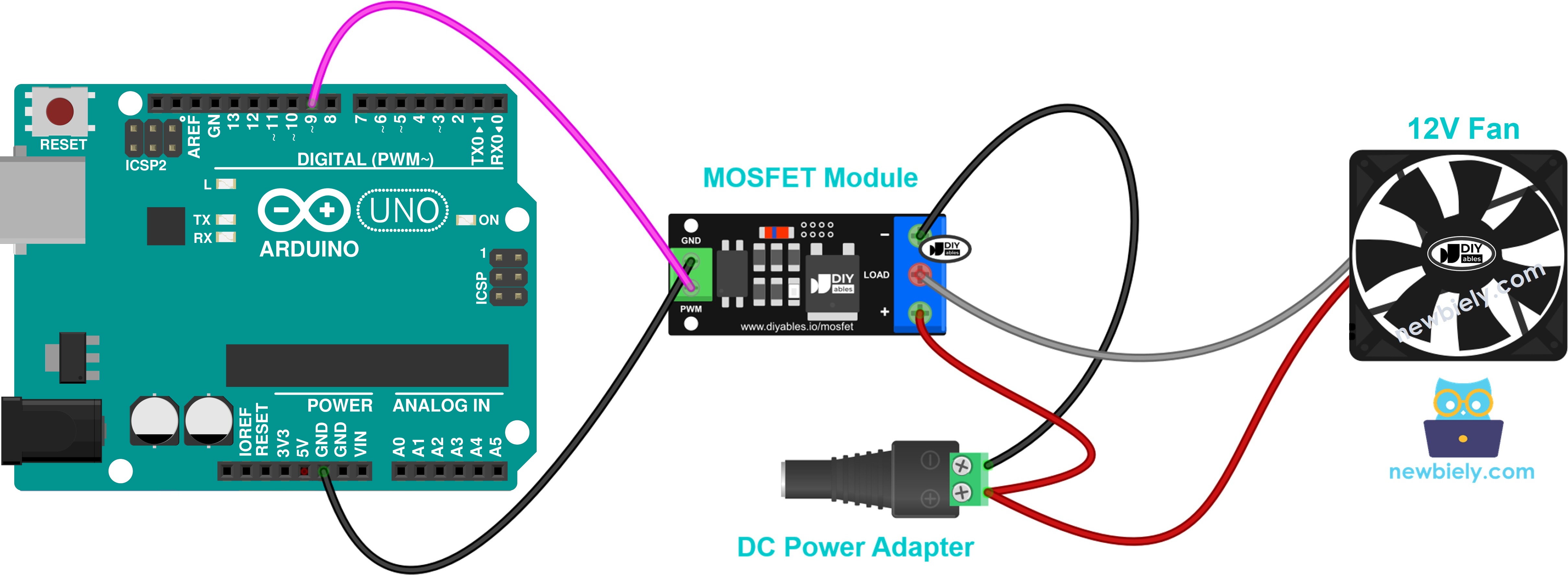 MOSFET module cooling fan wiring diagram