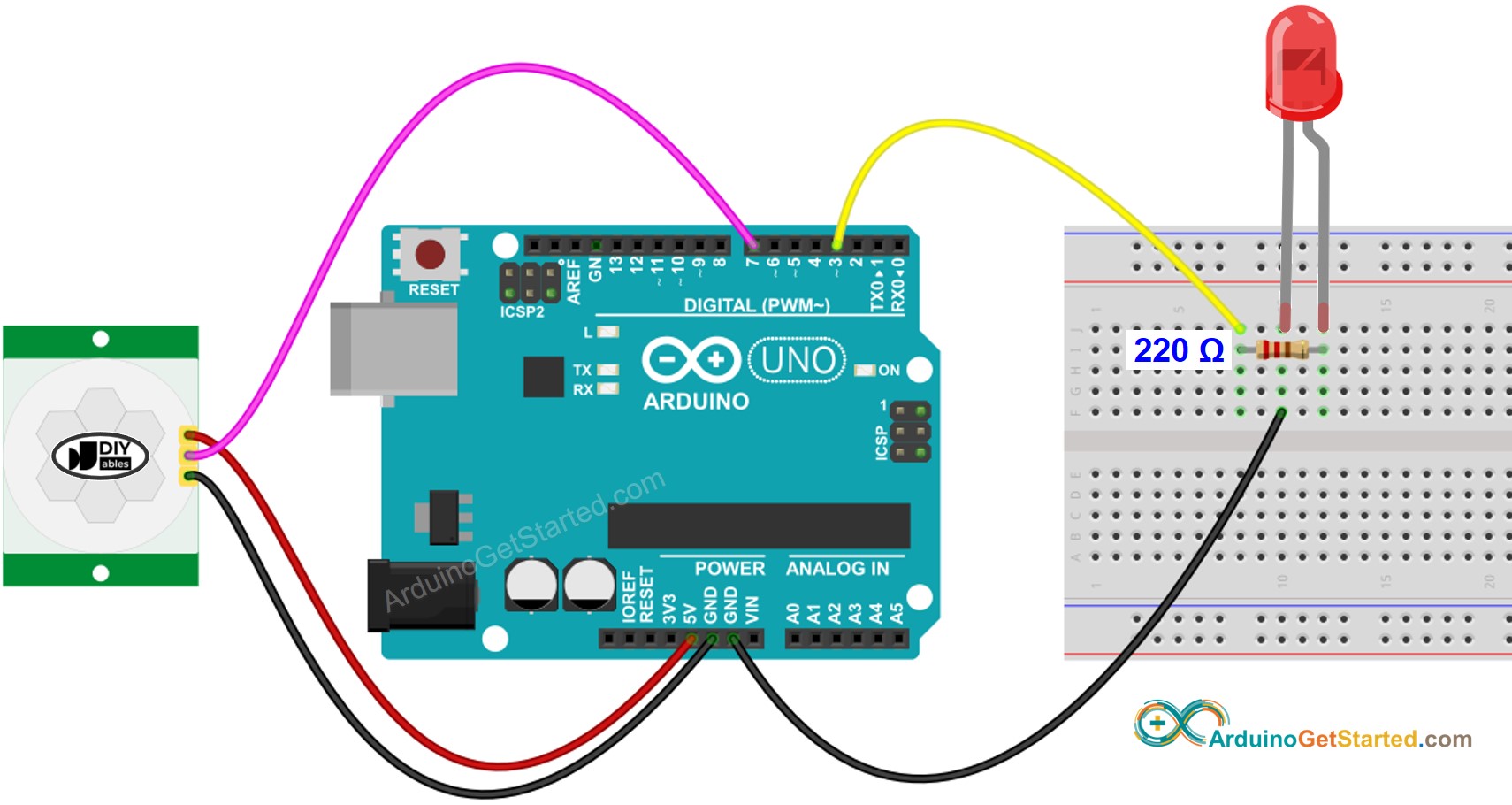 Arduino Motion Sensor LED Arduino Tutorial