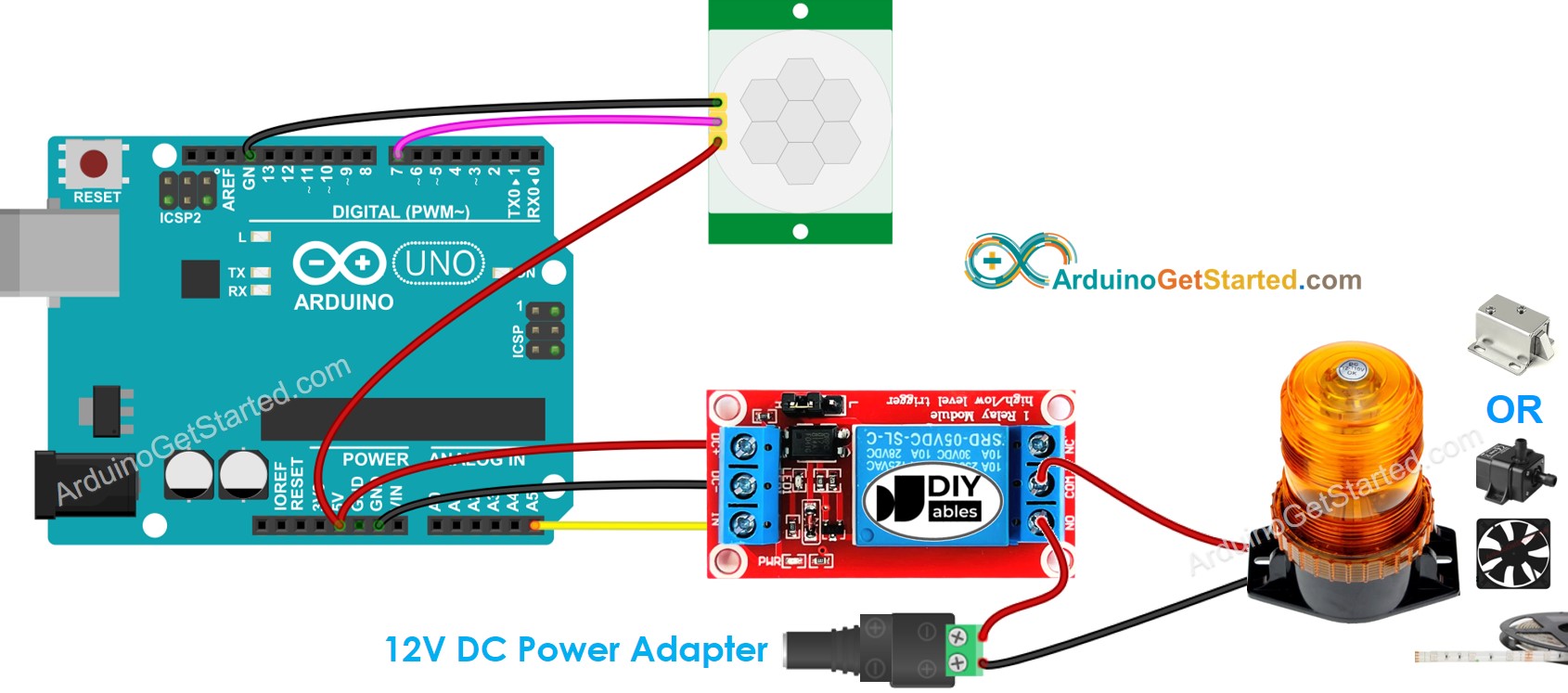 Arduino Motion Sensor Relay Wiring Diagram