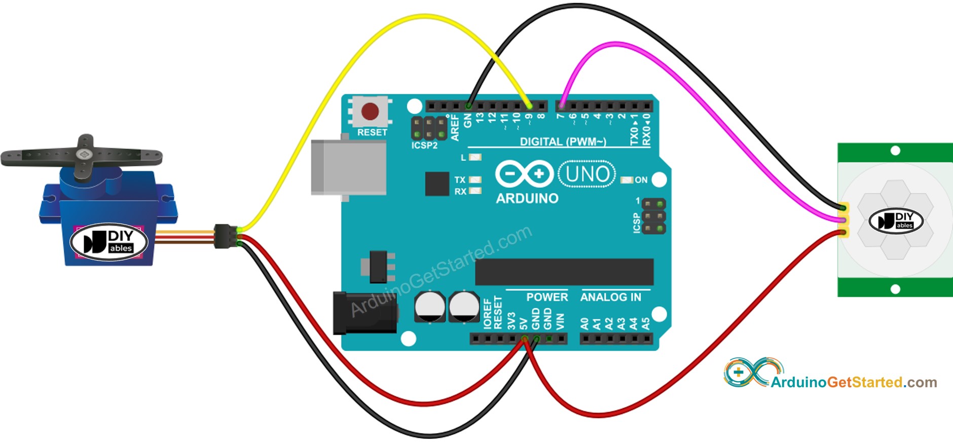 Arduino Motion Sensor Servo Motor Wiring Diagram