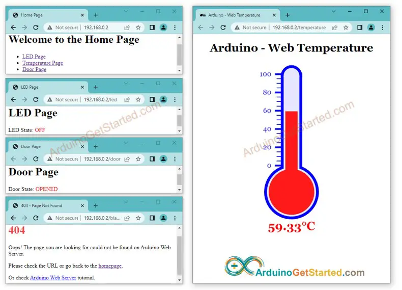 Arduino multiple web page