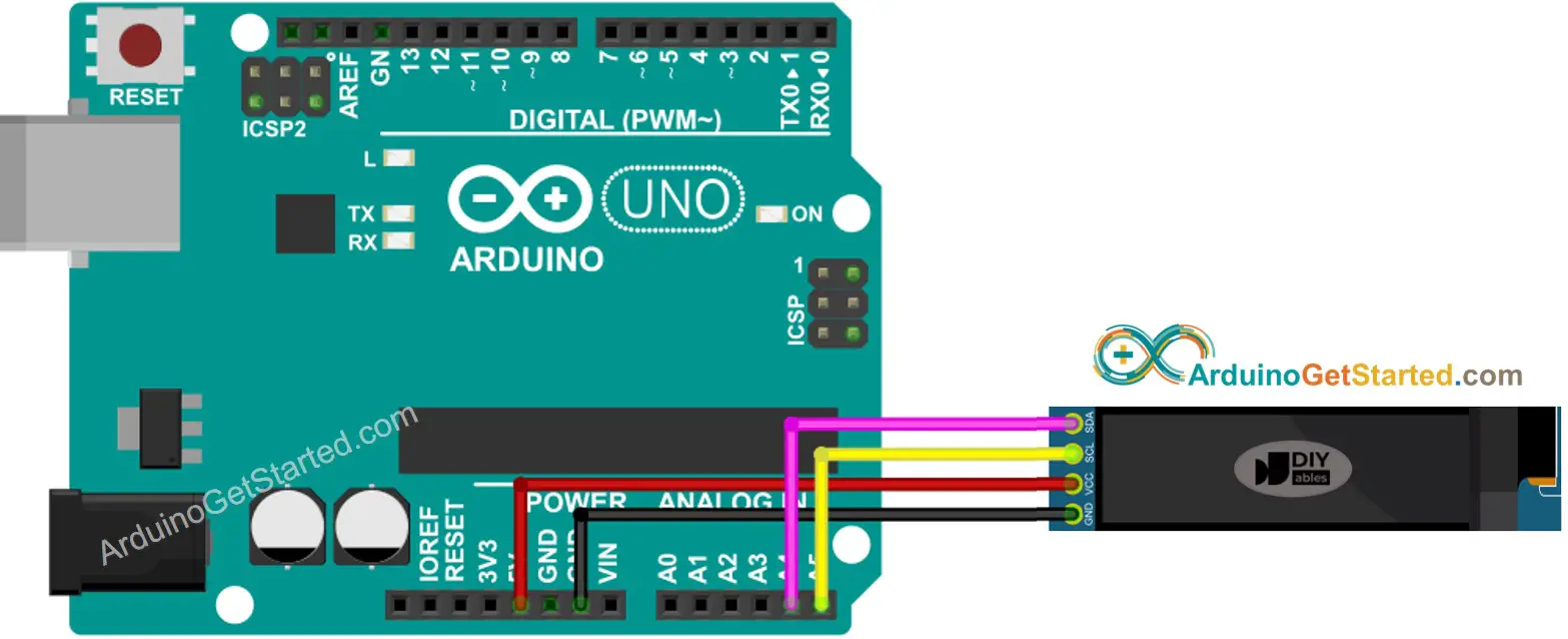 Arduino OLED 128x32 wiring diagram