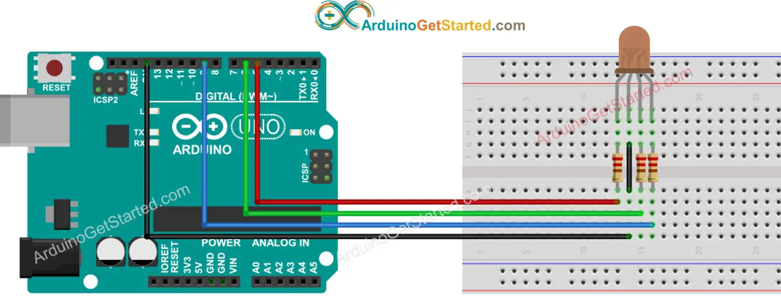 Arduino Rgb Led Circuit Diagram