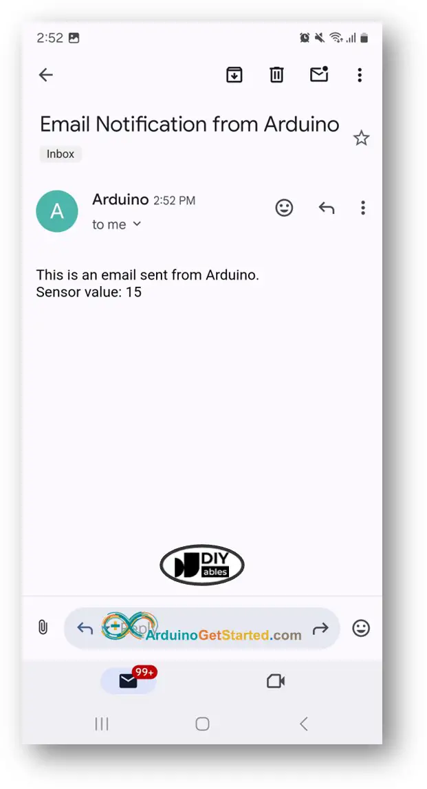 Arduino sends email