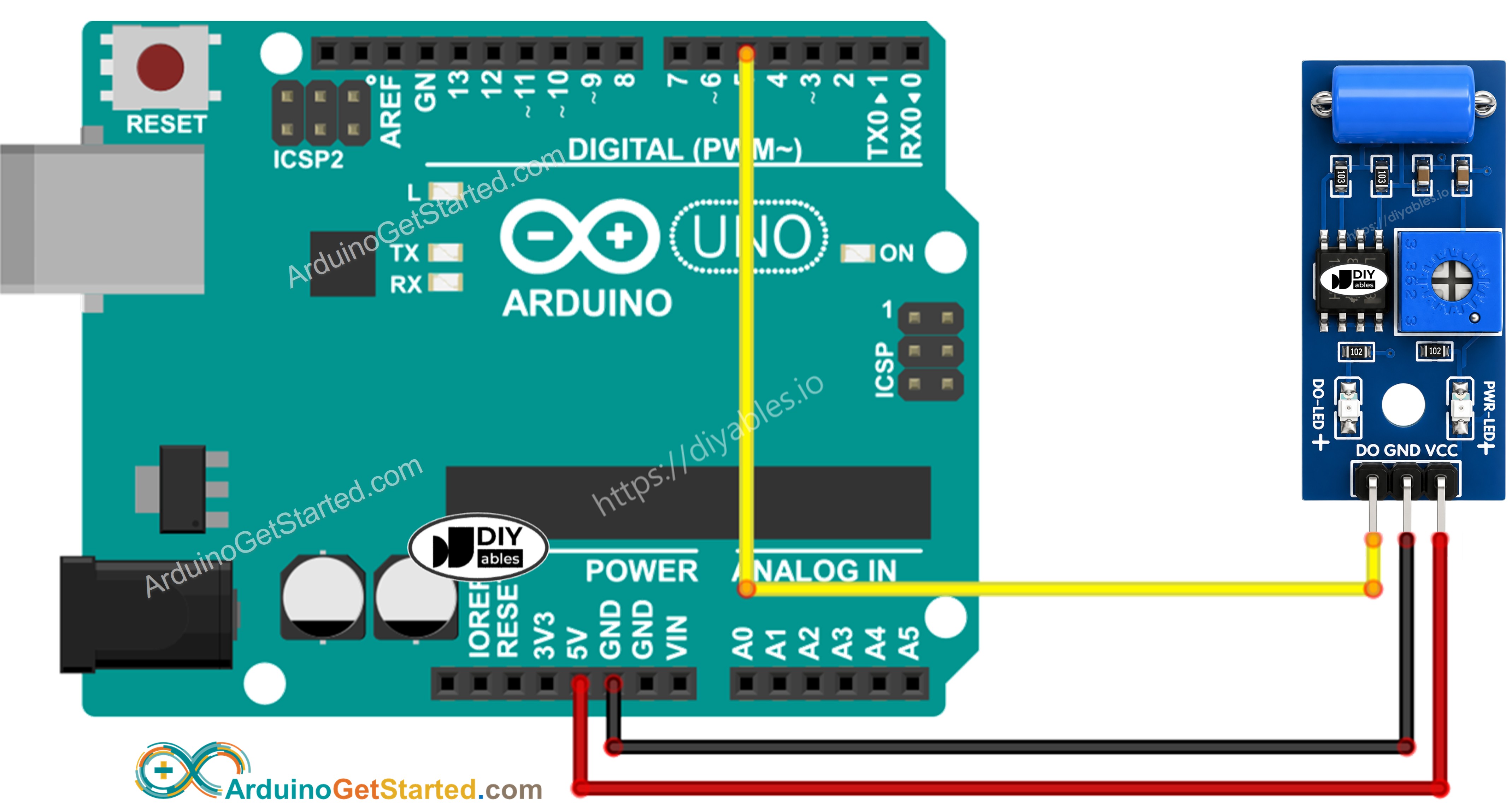Arduino SW-420 Vibration Sensor Wiring Diagram