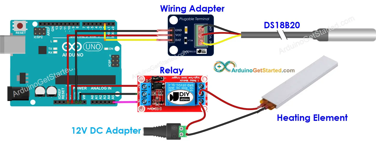 Arduino teamperature controls heating system wiring diagram
