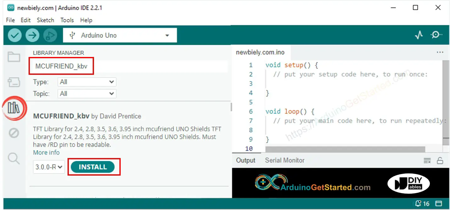 Arduino TFT LCD display library