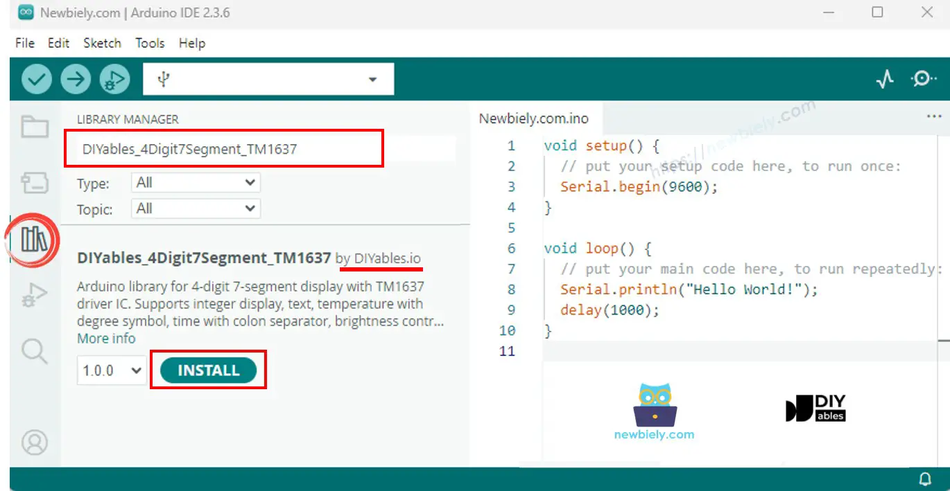 Arduino TM1637 4-Digit 7-Segment Display library