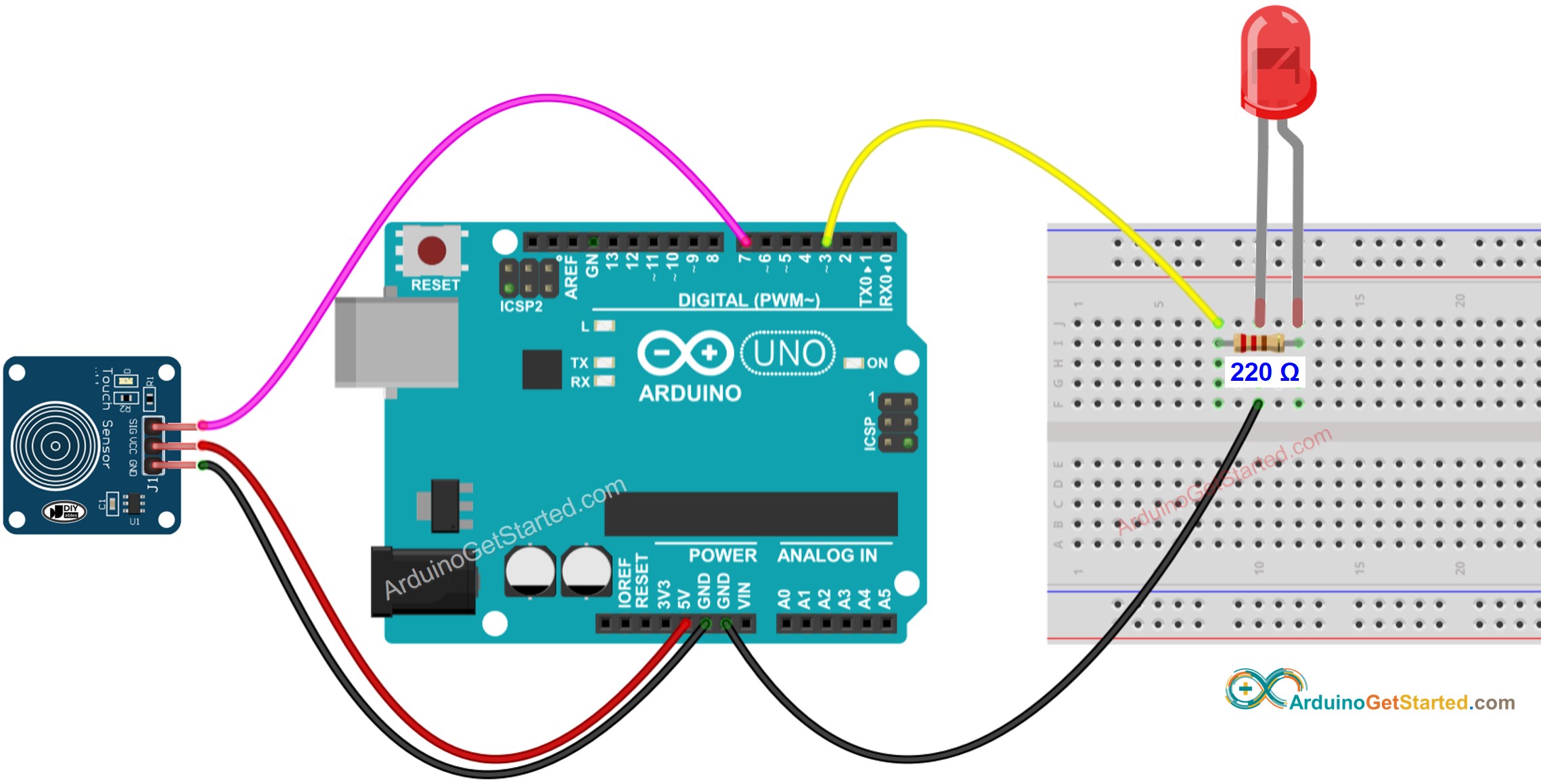 Arduino - Touch Sensor - LED