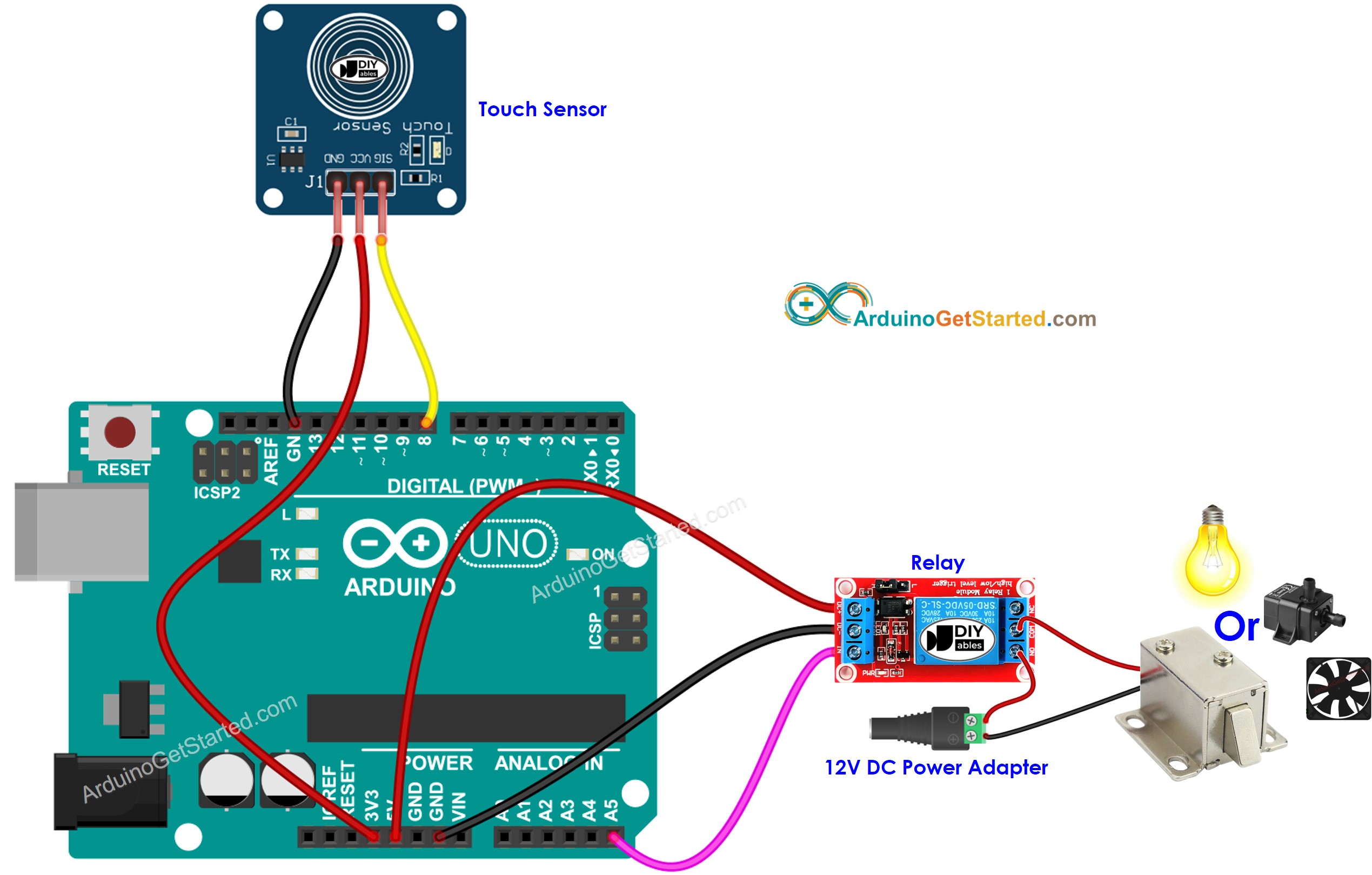 Arduino Touch Sensor Relay Wiring Diagram